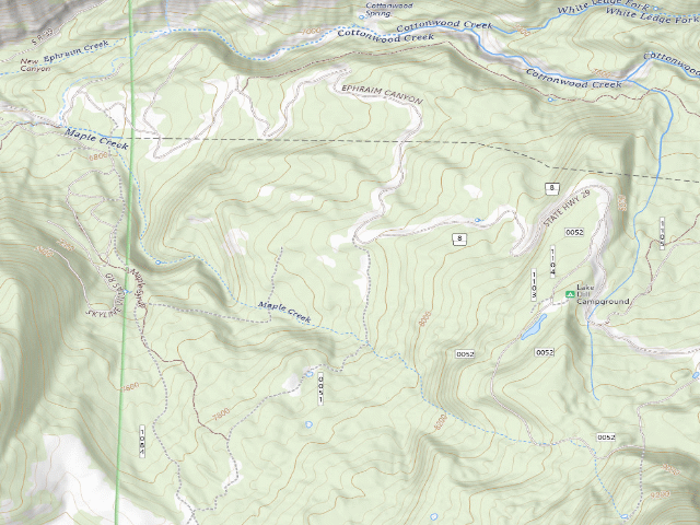 USGS topographic map of Ephraim Canyon