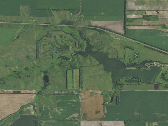 Aerial image of Erie Dam (Brewer Lake) WMA (Cass County)