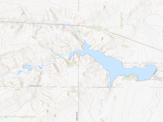 USGS topographic map of Erie Dam (Brewer Lake) WMA (Cass County)