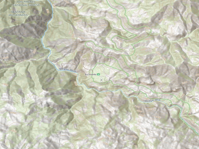 USGS topographic map of Escondido Campground