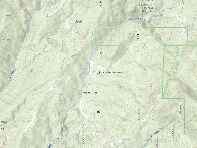 USGS topographic map of Eshom Campground