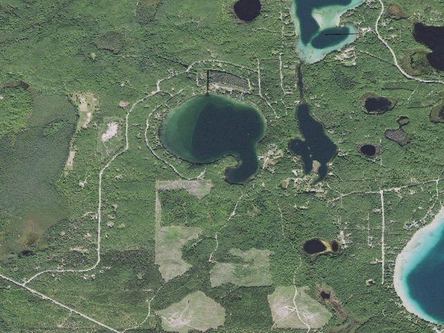 Aerial image of Ess Lake State Forest Campground