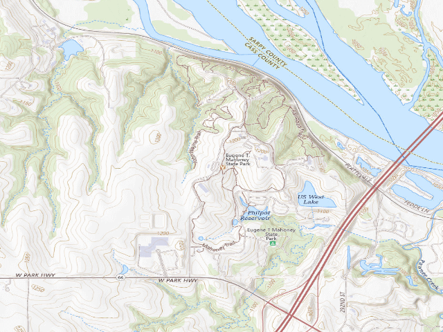 USGS topographic map of Eugene T. Mahoney SP