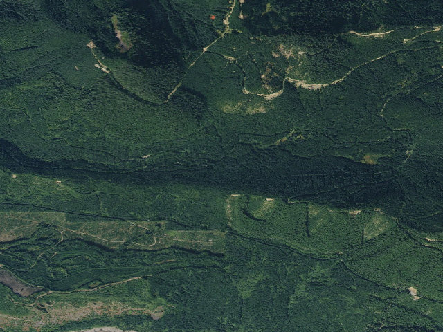 Aerial image of Evans Creek
