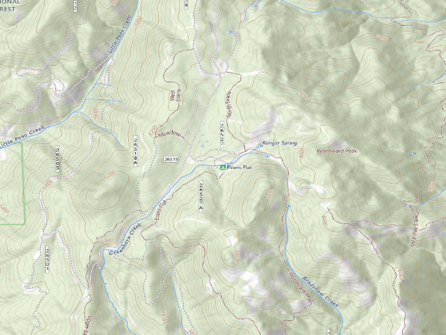 USGS topographic map of Evans Flat