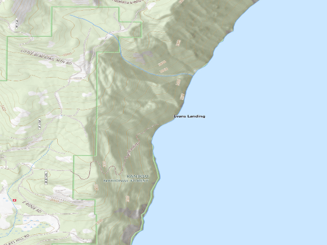 USGS topographic map of Evans Landing