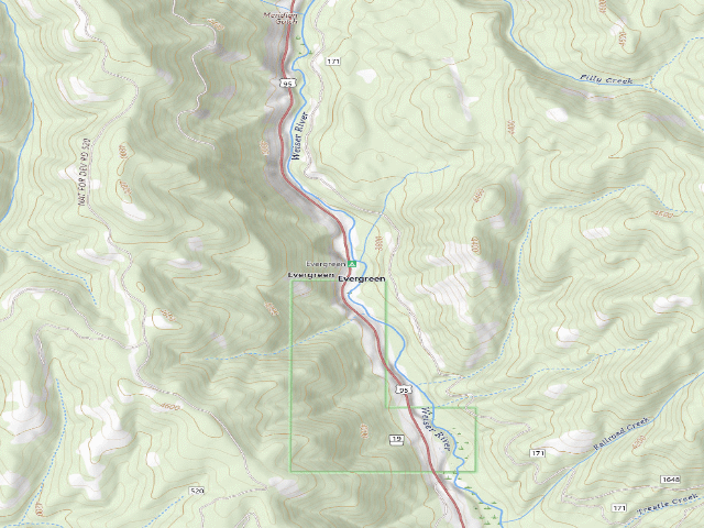 USGS topographic map of Evergreen Campground