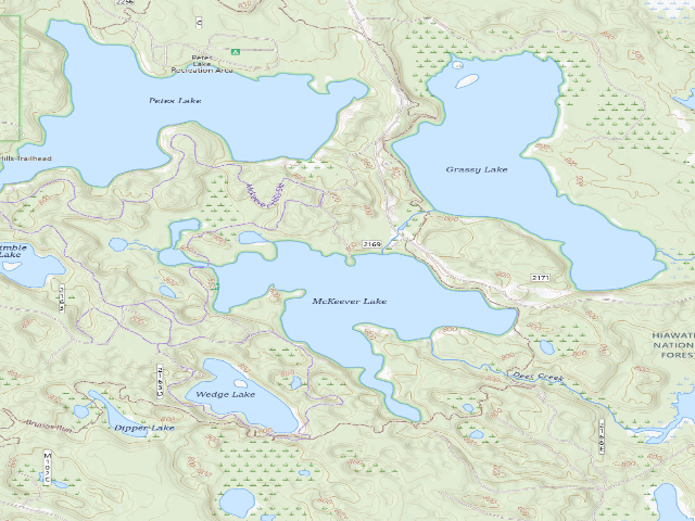 USGS topographic map of Ewing Point Camping Area
