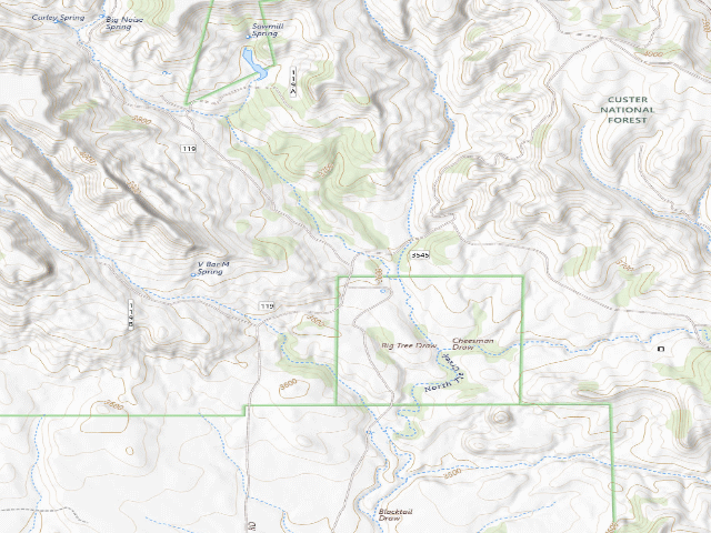 USGS topographic map of Exie Creek Spur Pull Through