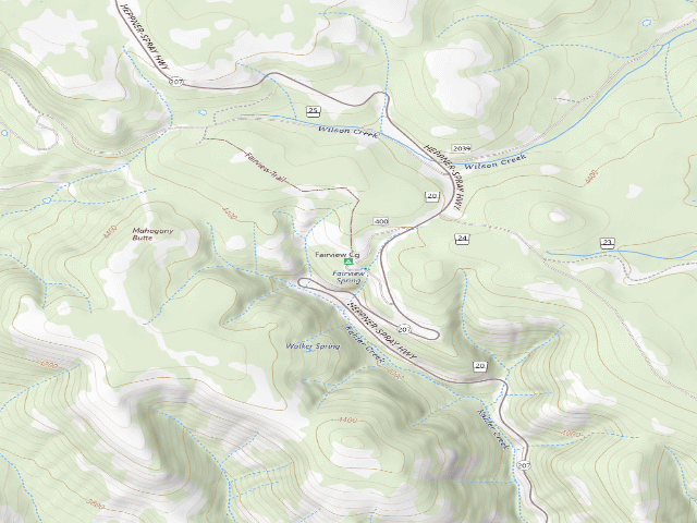 USGS topographic map of Fairview Campground & Trailhead
