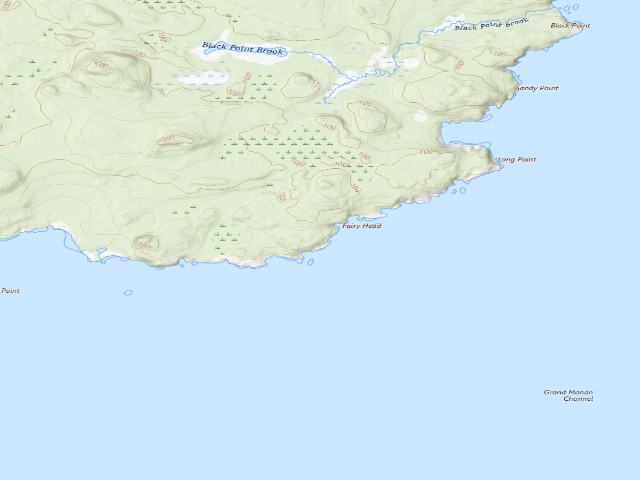 USGS topographic map of Fairy Head 1 (Cutler Coast Public Land)