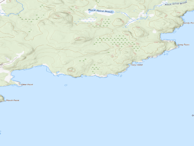 USGS topographic map of Fairy Head 3 (Cutler Coast Public Land)