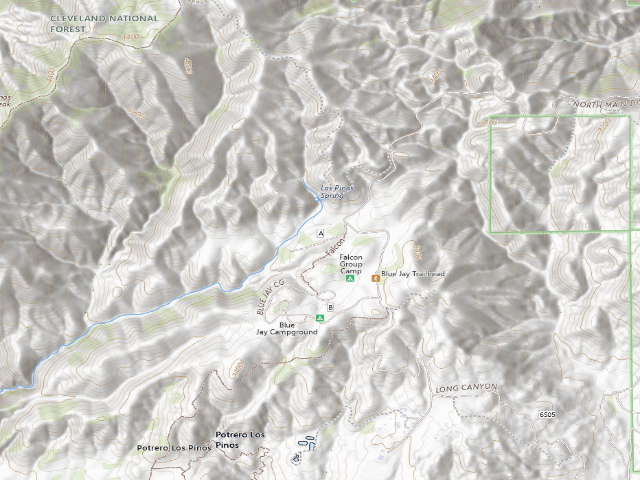 USGS topographic map of Falcon Group Campsite