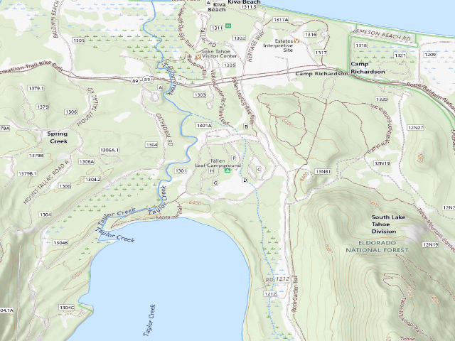 USGS topographic map of Fallen Leaf Campground