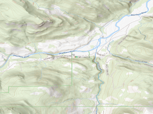 USGS topographic map of Falls Creek Cg