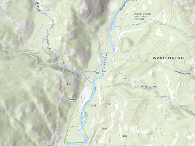 USGS topographic map of Falls Creek