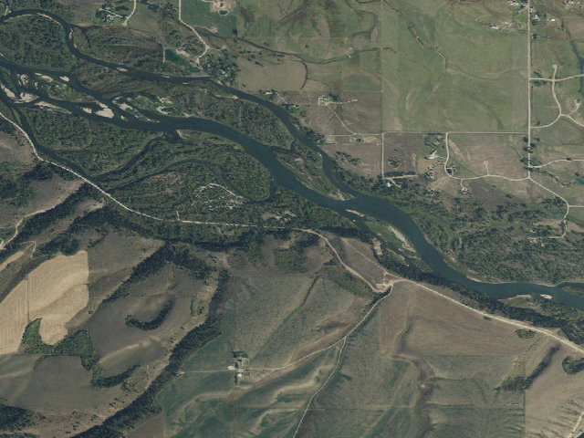 Aerial image of Falls Group Campground