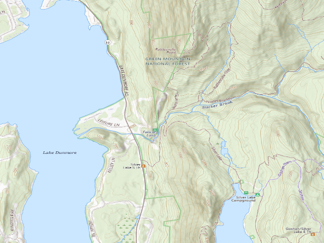 USGS topographic map of Falls of Lana picnic area
