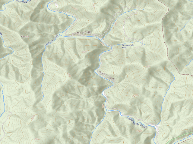 USGS topographic map of Fannin County