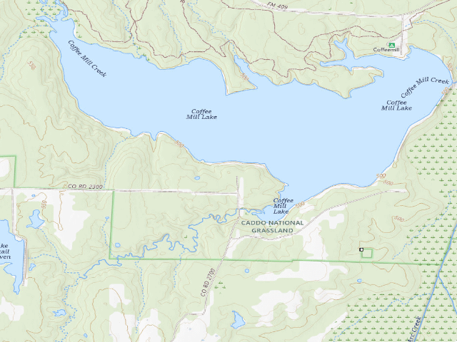 USGS topographic map of Fannin County