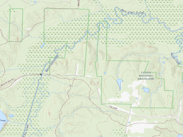 USGS topographic map of Fannin County
