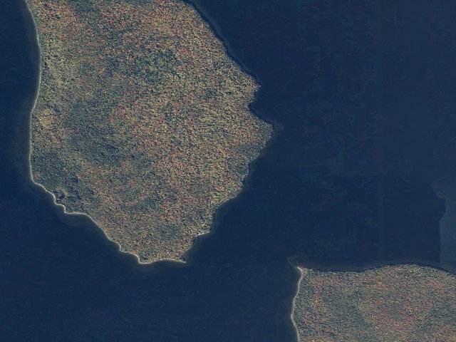 Aerial image of Farm Island 1 (Moosehead Lake Shoreline Public Land)