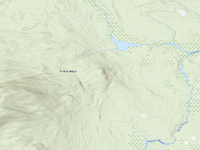 USGS topographic map of Farrar Nubble (Nahmakanta Public Land)