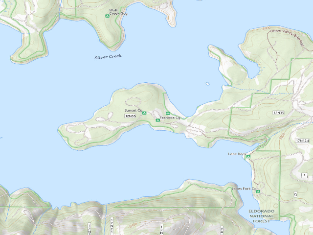 USGS topographic map of Fashoda Campground