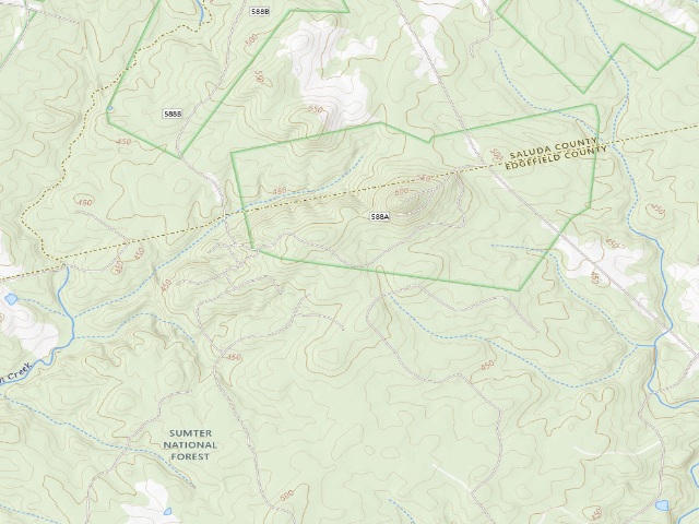USGS topographic map of Faulkner Mountain Campground