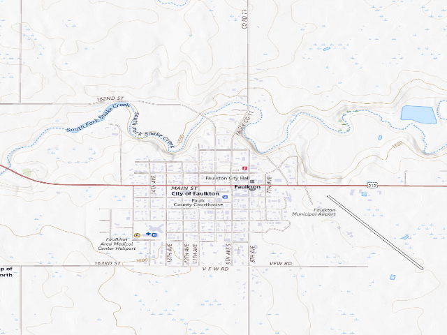 USGS topographic map of Faulkton City Park (Faulkton)