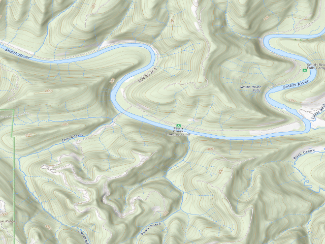 USGS topographic map of Fawn Creek Campground