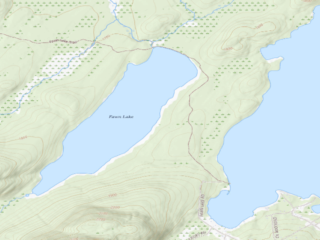 USGS topographic map of Fawn Lake Site 1 (Jessup River Wild Forest)
