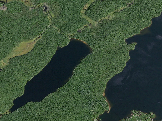Aerial image of Fawn Lake Site 2 (Jessup River Wild Forest)