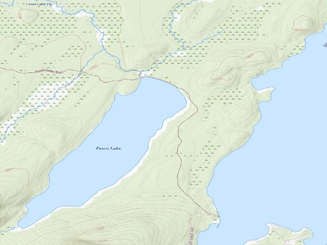 USGS topographic map of Fawn Lake Site 2 (Jessup River Wild Forest)