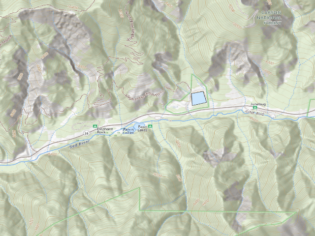 USGS topographic map of Fawn Lakes Campground