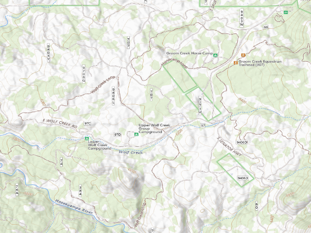 USGS topographic map of Fdr9406L-Pipeline Rd-Designated Disp.