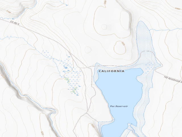 USGS topographic map of Fee Reservoir