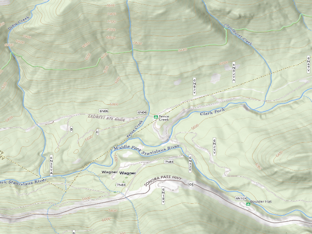 USGS topographic map of Fence Creek