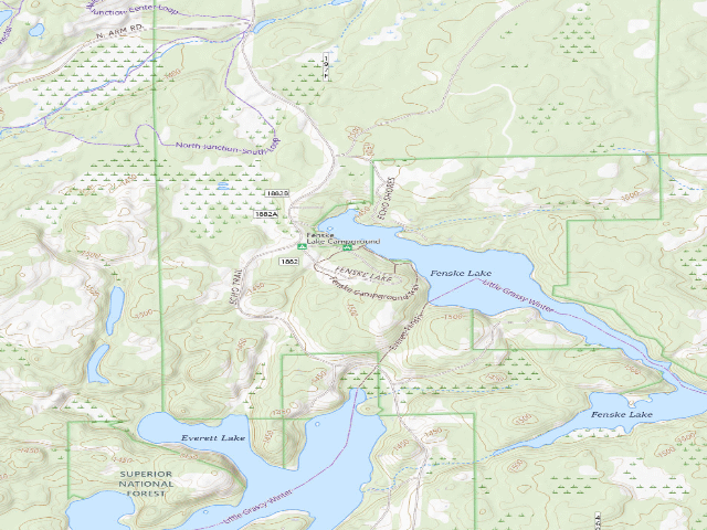 USGS topographic map of Fenske Lake Campground