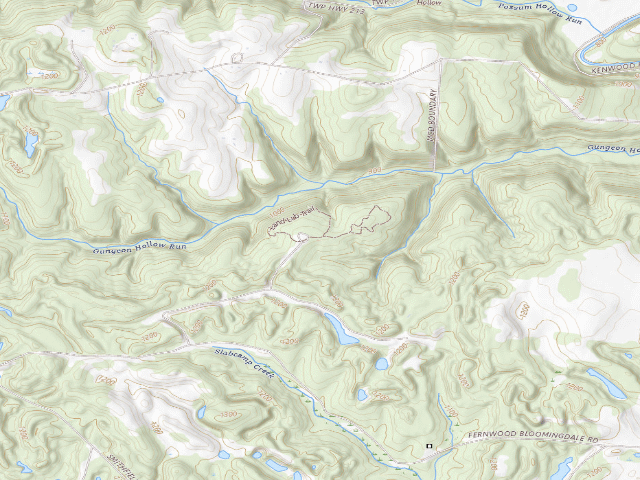 USGS topographic map of Fernwood State Forest - Hidden Hollow Campground