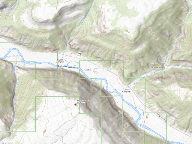 USGS topographic map of Ferris Canyon Campground