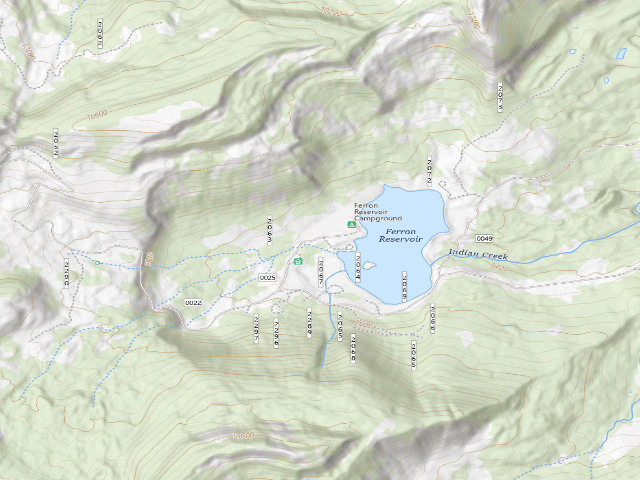 USGS topographic map of Ferron Reservoir Campground
