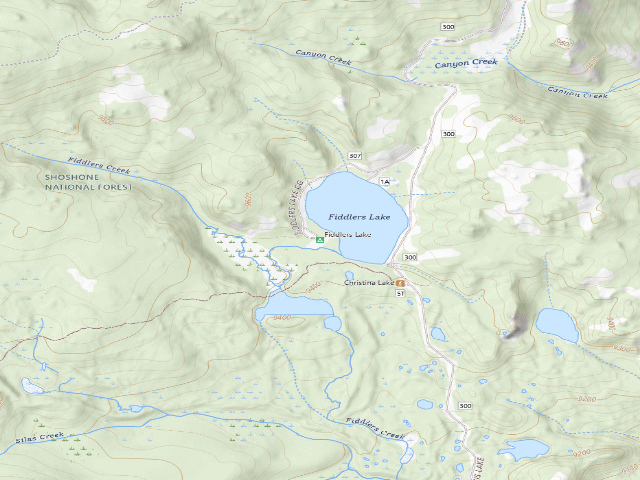 USGS topographic map of Fiddlers Lake