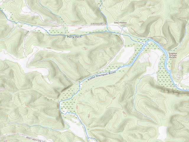 USGS topographic map of Fiery Fork Conservation Area