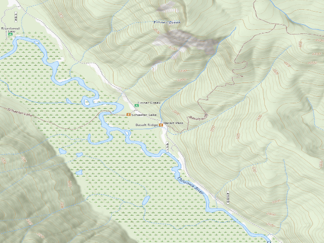 USGS topographic map of Finner Creek