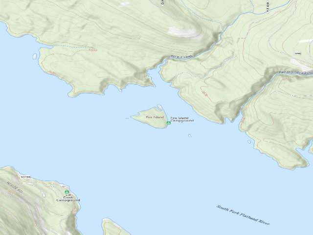 USGS topographic map of Fire Island Campground