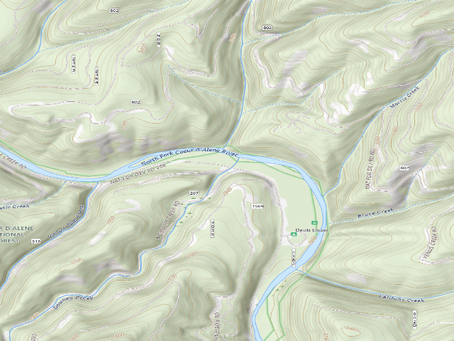 USGS topographic map of Fire Prev. Disp. Site #166A