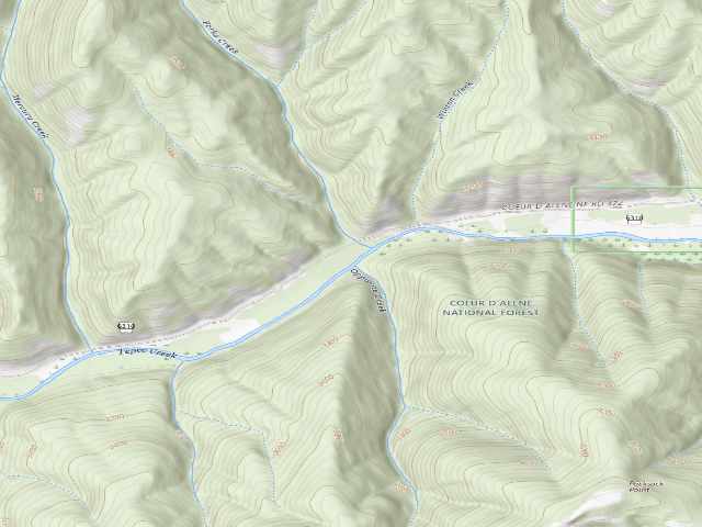 USGS topographic map of Fire Prev. Disp. Site #191
