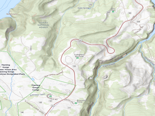 USGS topographic map of Firefighters Memorial