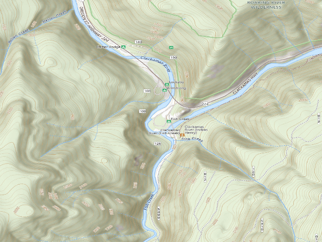 USGS topographic map of Fish Creek Campground